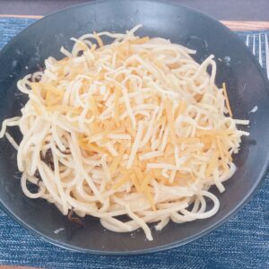 塩昆布マヨネーズチーズパスタ