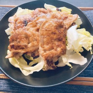 豚ロース薄切り肉の味噌漬け焼