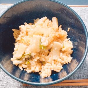 大根と長ネギとツナの炊き込みご飯
