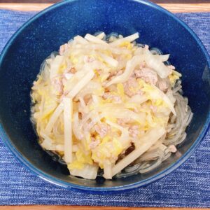 白菜とひき肉の春雨煮