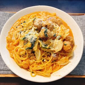 冷蔵庫整理トマトクリームパスタ