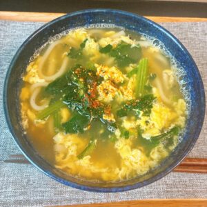 ほうれん草かき玉うどん
