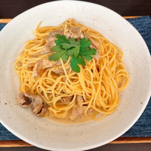 豚コマクリームパスタ